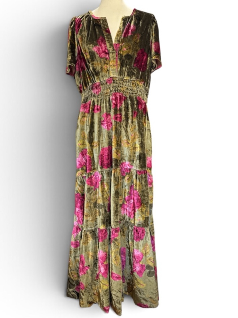 Anthropologie Somerset Floral Velvet Maxi Dress #727 - Picture 2 of 4